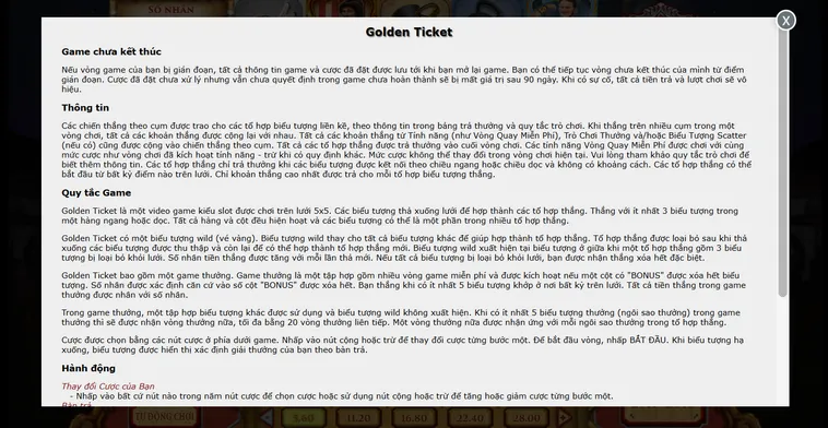 Chinh Phục Vé Vàng Cùng Game Nhanh Golden Ticket Tại VaoBet Uy Tín