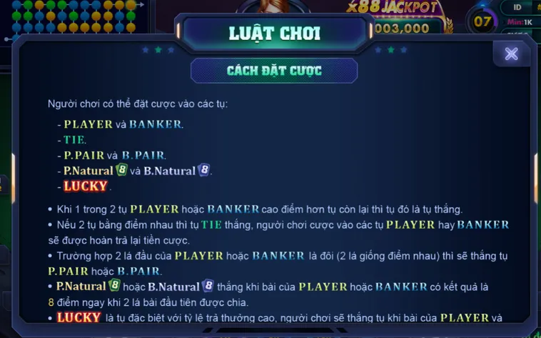 Khám Phá Siêu Phẩm Nổ Hũ Baccarat Lucky 88 Tại VaoBet Với Phần Thưởng Lớn