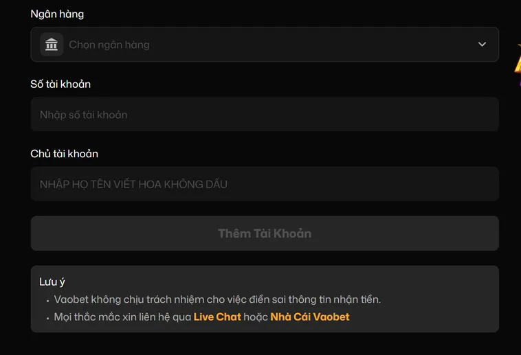 Rút Tiền Về Ngân Hàng Từ VaoBet Siêu Tốc Đảm Bảo An Toàn Cho Mọi Người Chơi Cá Cược