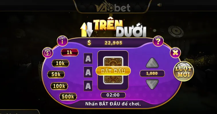 Game Nhanh Trên Dưới Tại VaoBet Trải Nghiệm Cá Cược Đẳng Cấp Nhận Thưởng Lớn